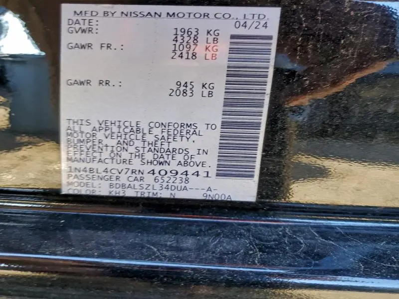 2024 NISSAN ALTIMA SR  