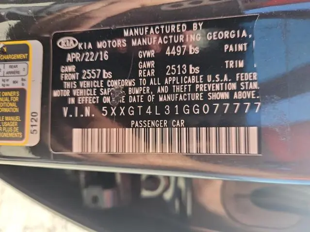 2016 KIA OPTIMA LX  