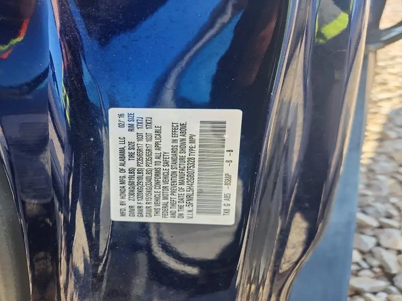 2016 HONDA ODYSSEY EX  