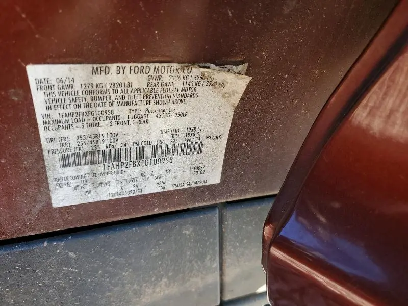 2015 FORD TAURUS LIMITED  