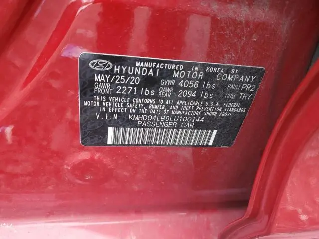 2020 HYUNDAI ELANTRA SPORT  