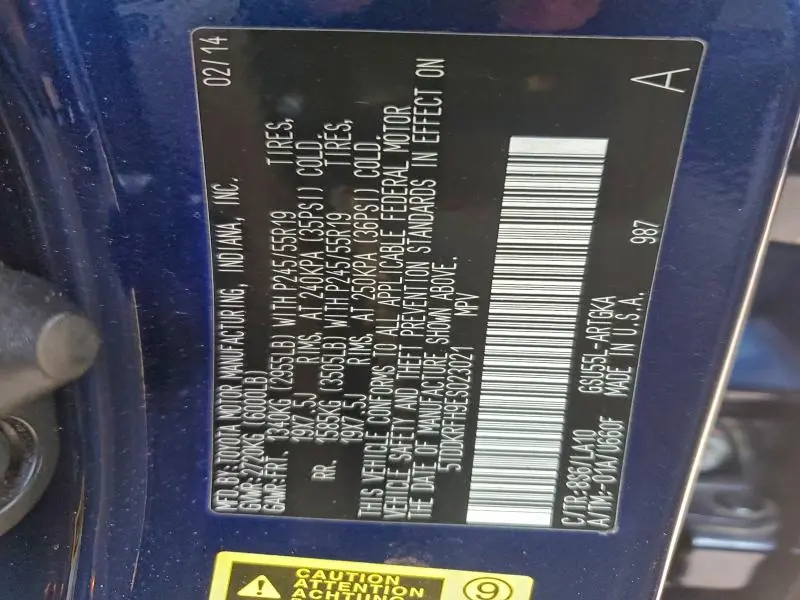 2014 TOYOTA HIGHLANDER LIMITED  