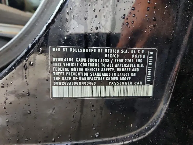 2016 VOLKSWAGEN JETTA S  
