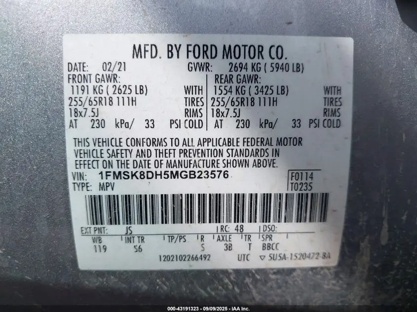 2021 FORD EXPLORER XLT