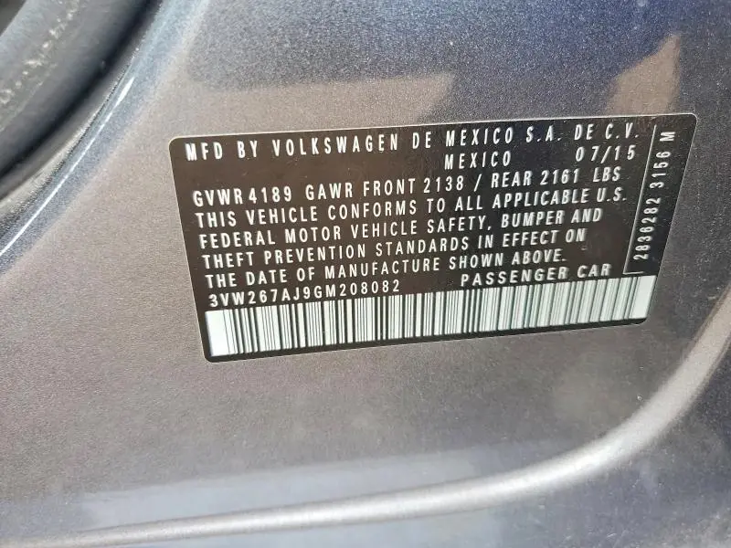 2016 VOLKSWAGEN JETTA S  