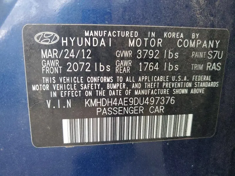 2013 HYUNDAI ELANTRA GLS  