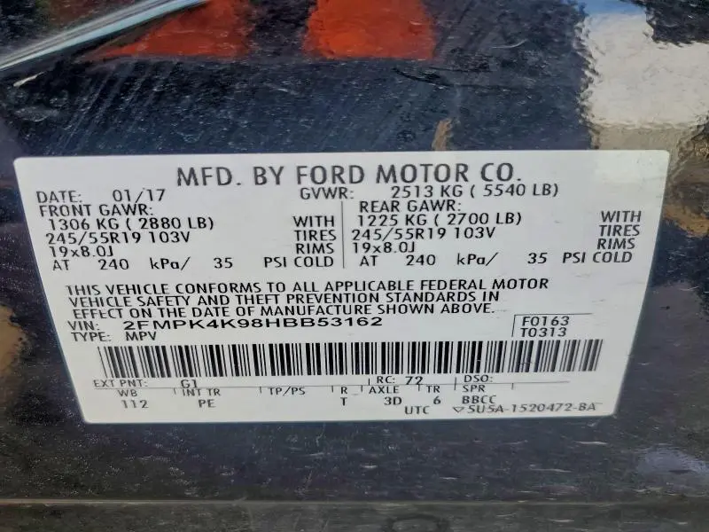 2017 FORD EDGE TITANIUM  