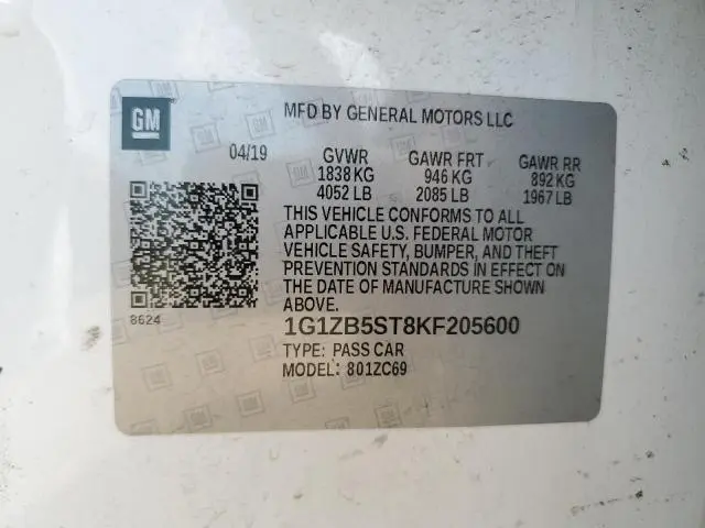 2019 CHEVROLET MALIBU LS  