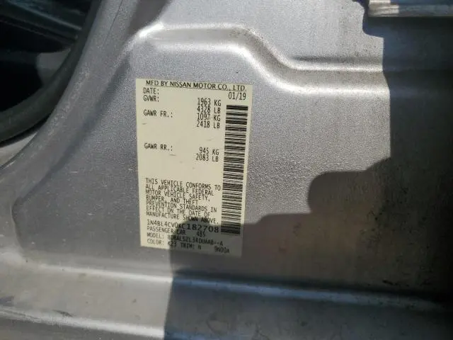 2019 NISSAN ALTIMA SR  