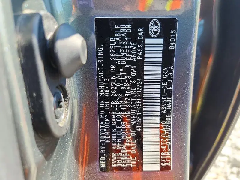 2014 TOYOTA CAMRY XLE  