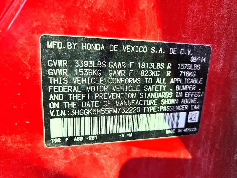 2015 HONDA FIT LX  