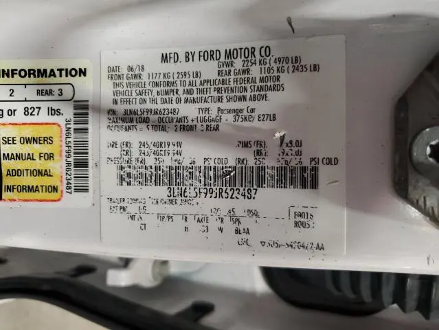 2018 LINCOLN MKZ RESERVE  