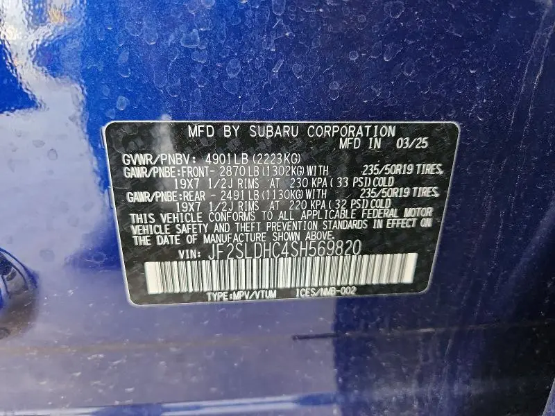 2025 SUBARU FORESTER SPORT  