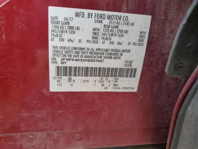 2017 FORD EDGE TITANIUM  