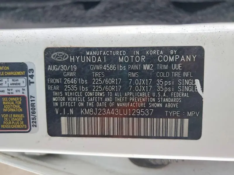 2020 HYUNDAI TUCSON SE  