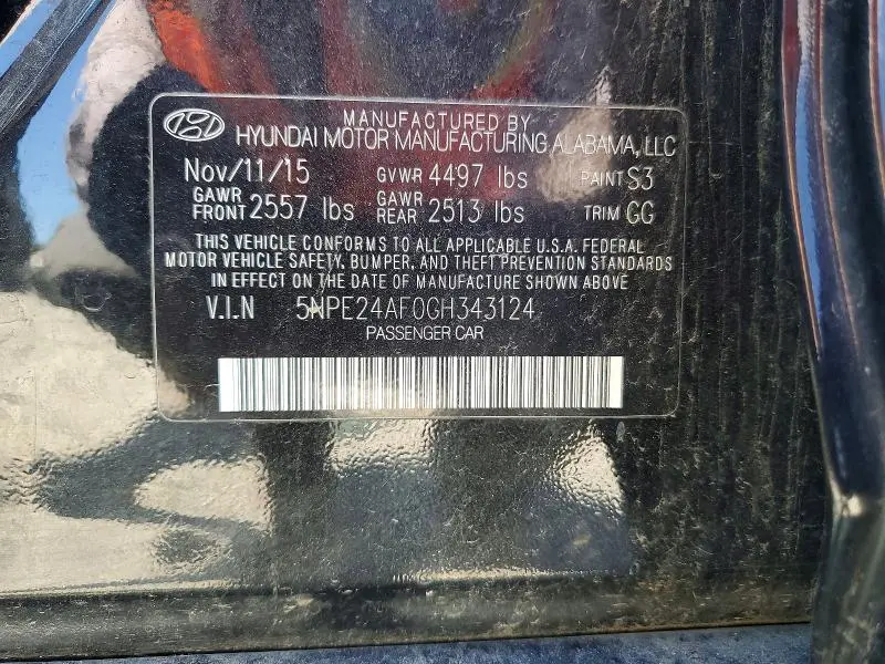 2016 HYUNDAI SONATA SE  