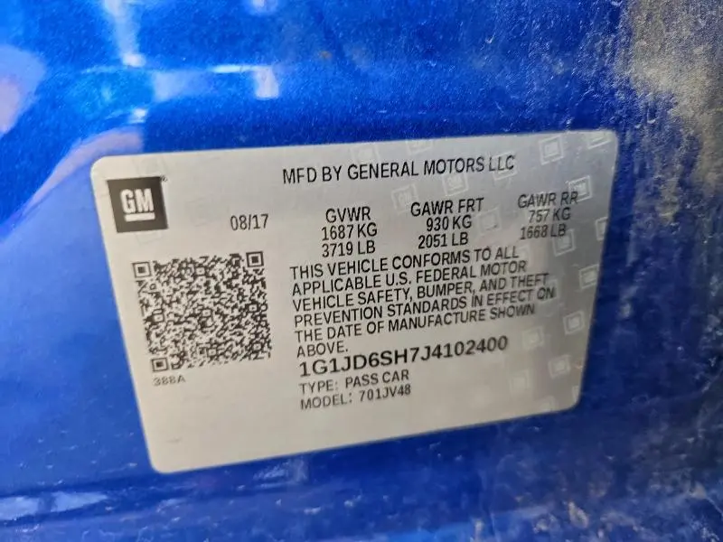 2018 CHEVROLET SONIC LT  