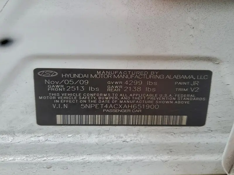 2010 HYUNDAI SONATA GLS  