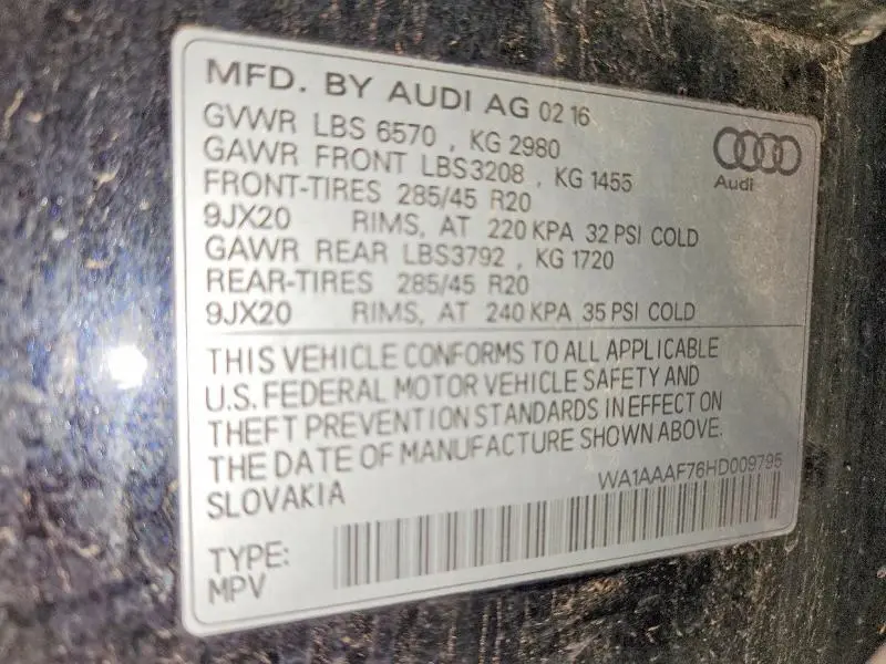 2017 AUDI Q7 PREMIUM  