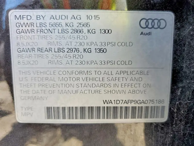2016 AUDI Q5 PREMIUM PLUS S-LINE  