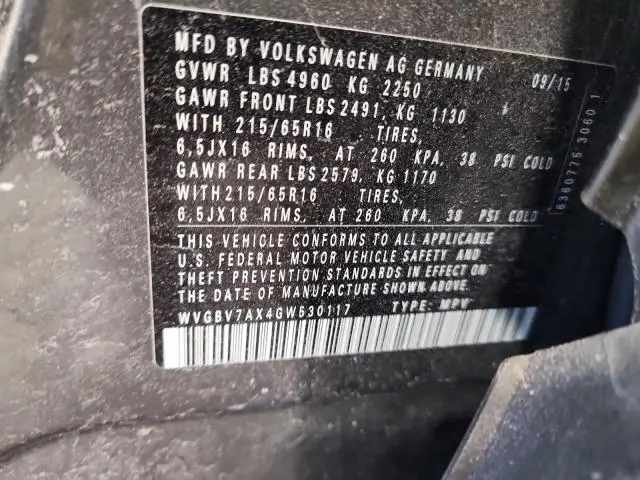 2016 VOLKSWAGEN TIGUAN S  