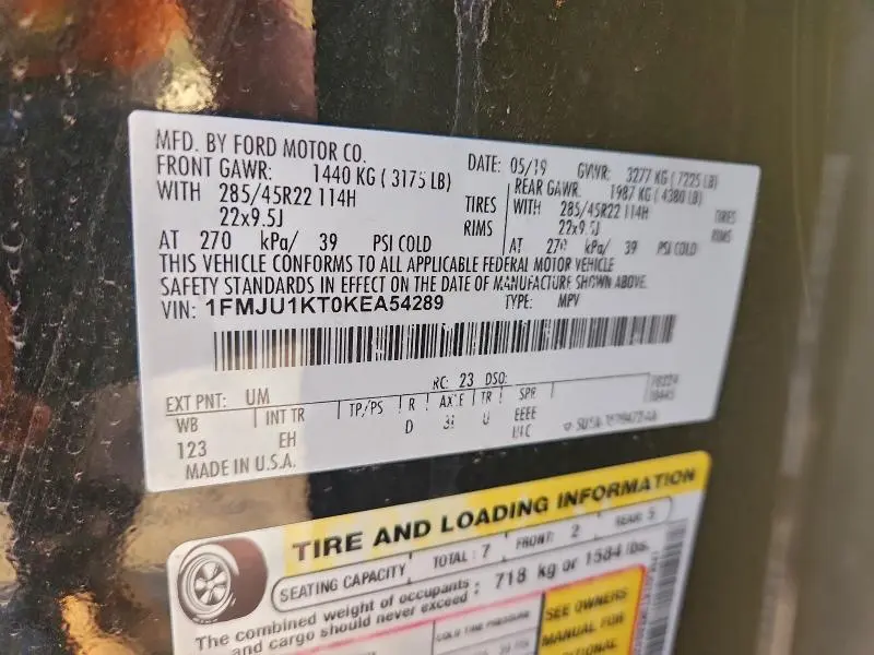 2019 FORD EXPEDITION LIMITED  