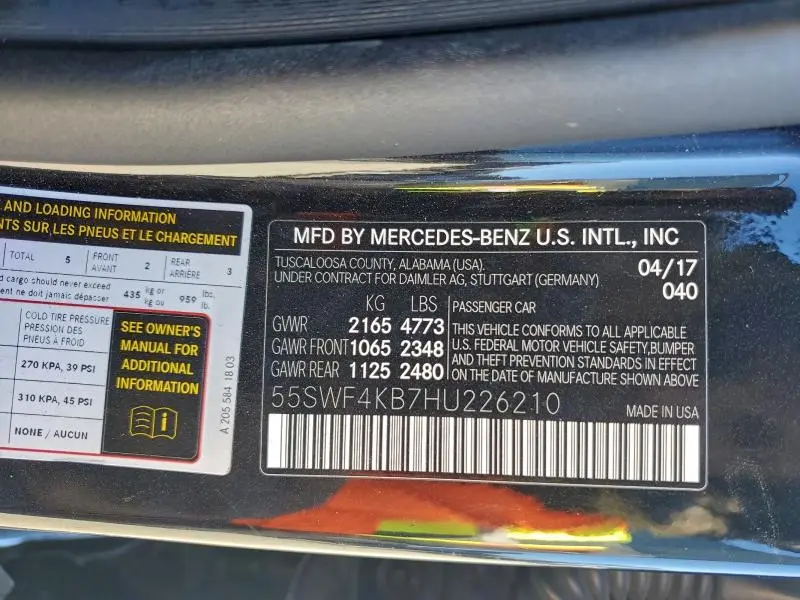 2017 MERCEDES-BENZ C 300 4MATIC  