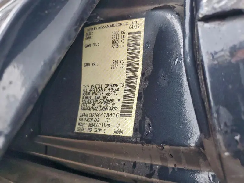 2015 NISSAN ALTIMA 2.5  