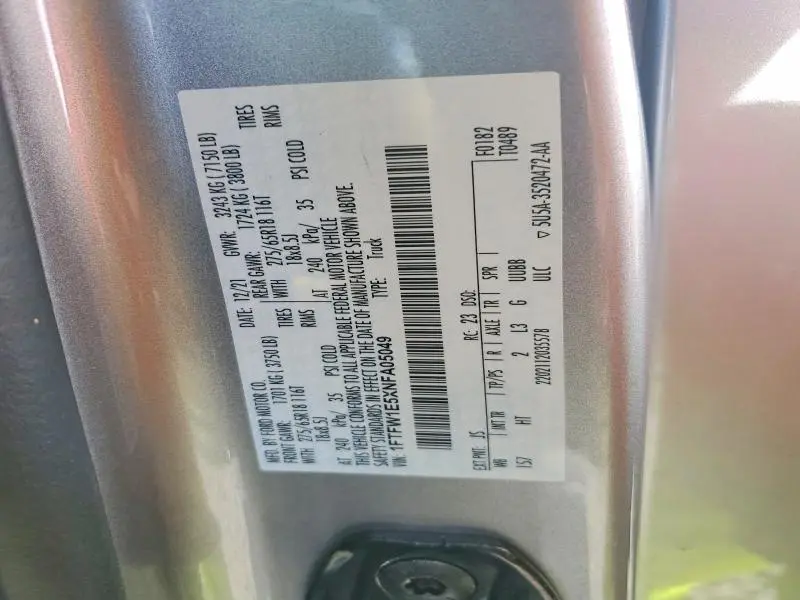 2022 FORD F150 SUPERCREW  