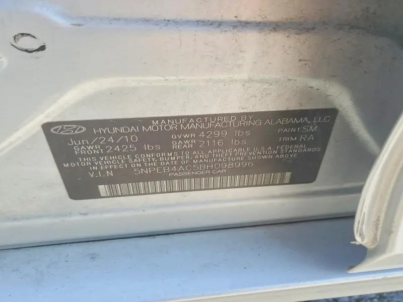 2011 HYUNDAI SONATA GLS  