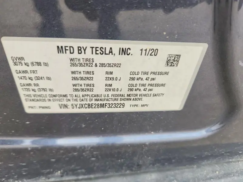 2021 TESLA MODEL X   