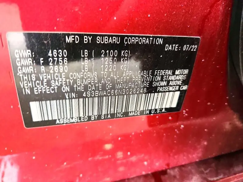 2022 SUBARU LEGACY PREMIUM  