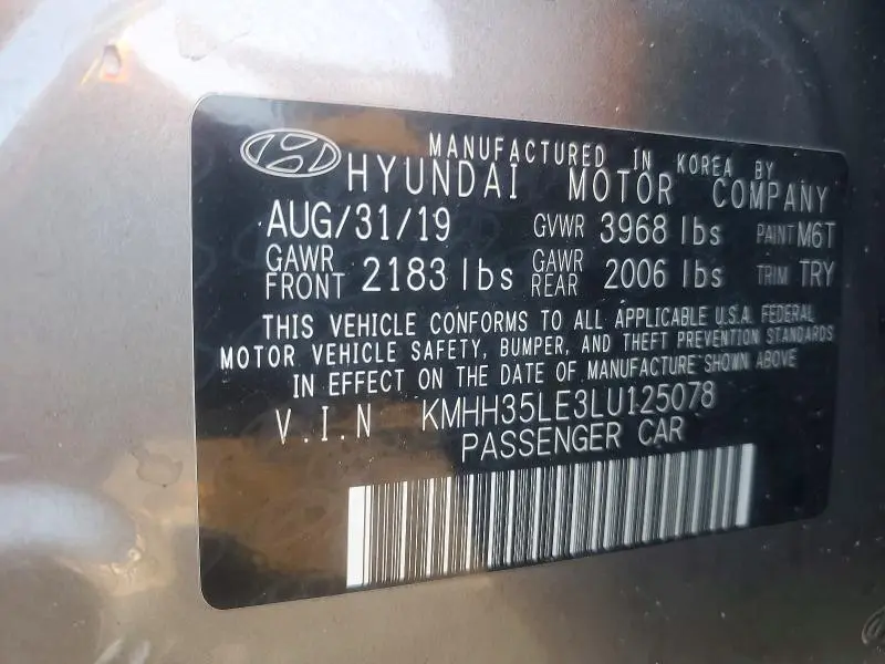 2020 HYUNDAI ELANTRA GT BASE  