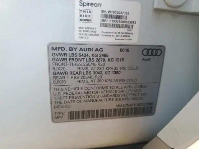 2019 AUDI Q5 PRESTIGE  