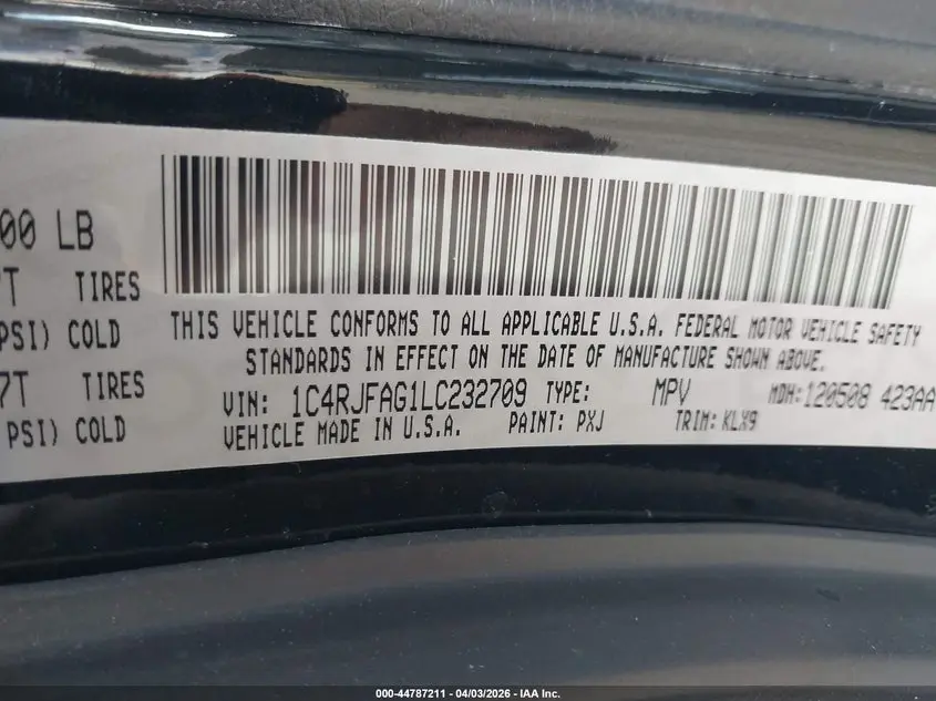 2020 JEEP GRAND CHEROKEE ALTITUDE 4X4