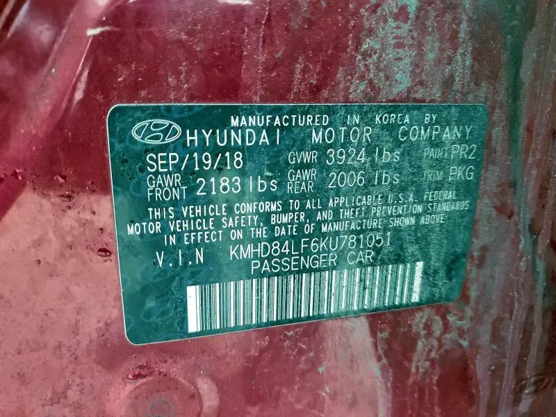 2019 HYUNDAI ELANTRA SEL  