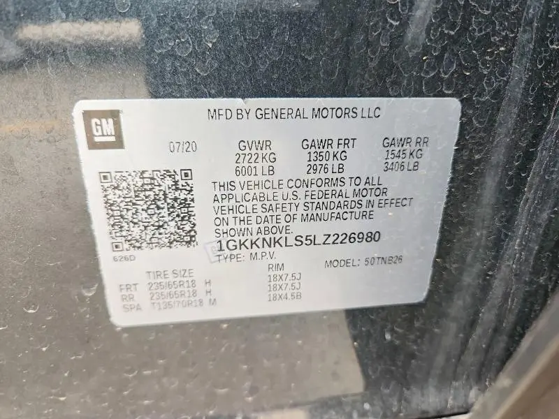 2020 GMC ACADIA SLE  