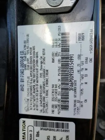 2018 FORD FUSION TITANIUM/PLATINUM  