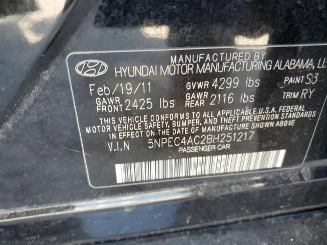 2011 HYUNDAI SONATA SE  