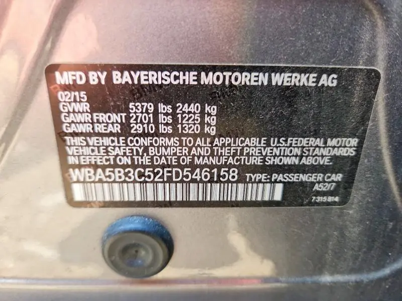 2015 BMW 535 XI  