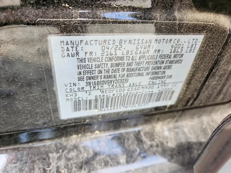 2022 NISSAN SENTRA SR  