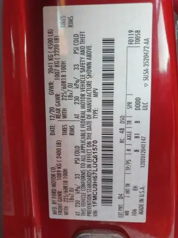 2020 FORD ESCAPE SEL  