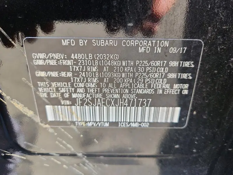 2018 SUBARU FORESTER 2.5I PREMIUM  