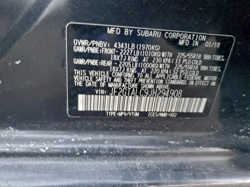 2018 SUBARU CROSSTREK LIMITED  