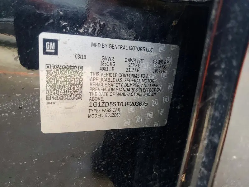 2018 CHEVROLET MALIBU LT  