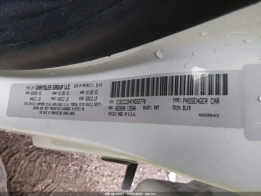 2015 CHRYSLER 200 C