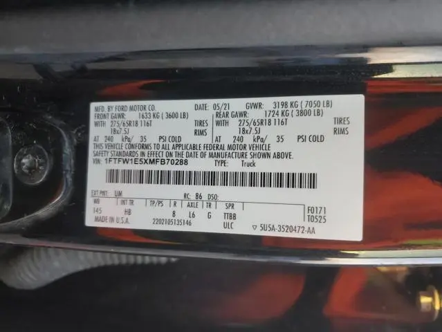2021 FORD F150 SUPERCREW  
