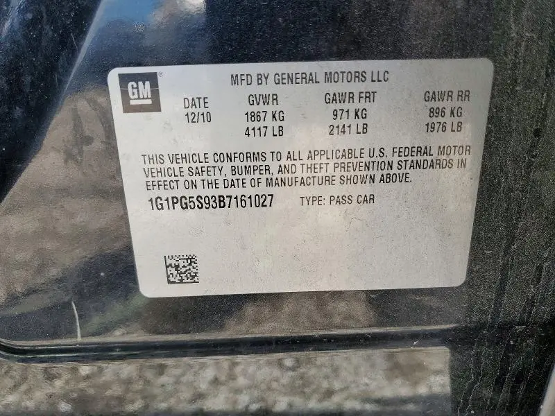 2011 CHEVROLET CRUZE LT  