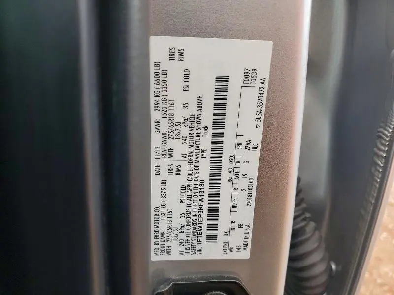 2019 FORD F150 SUPERCREW  