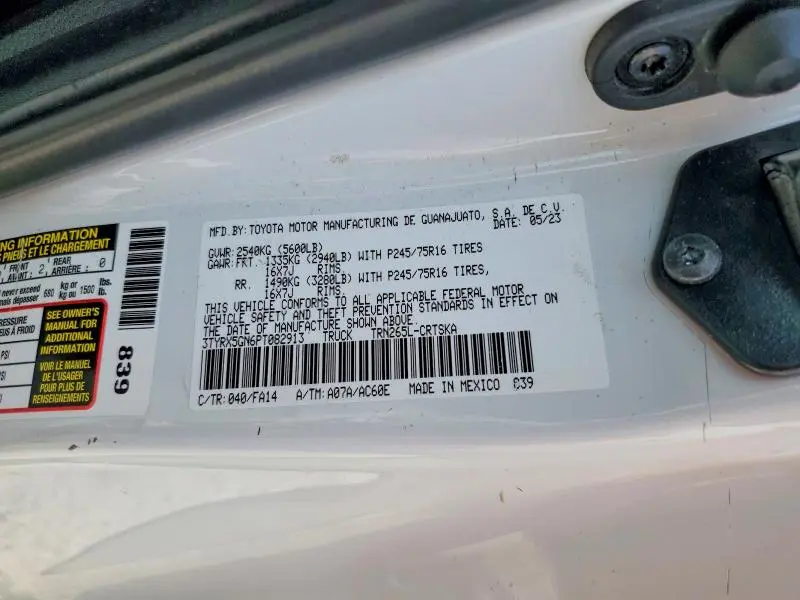 2023 TOYOTA TACOMA SR  